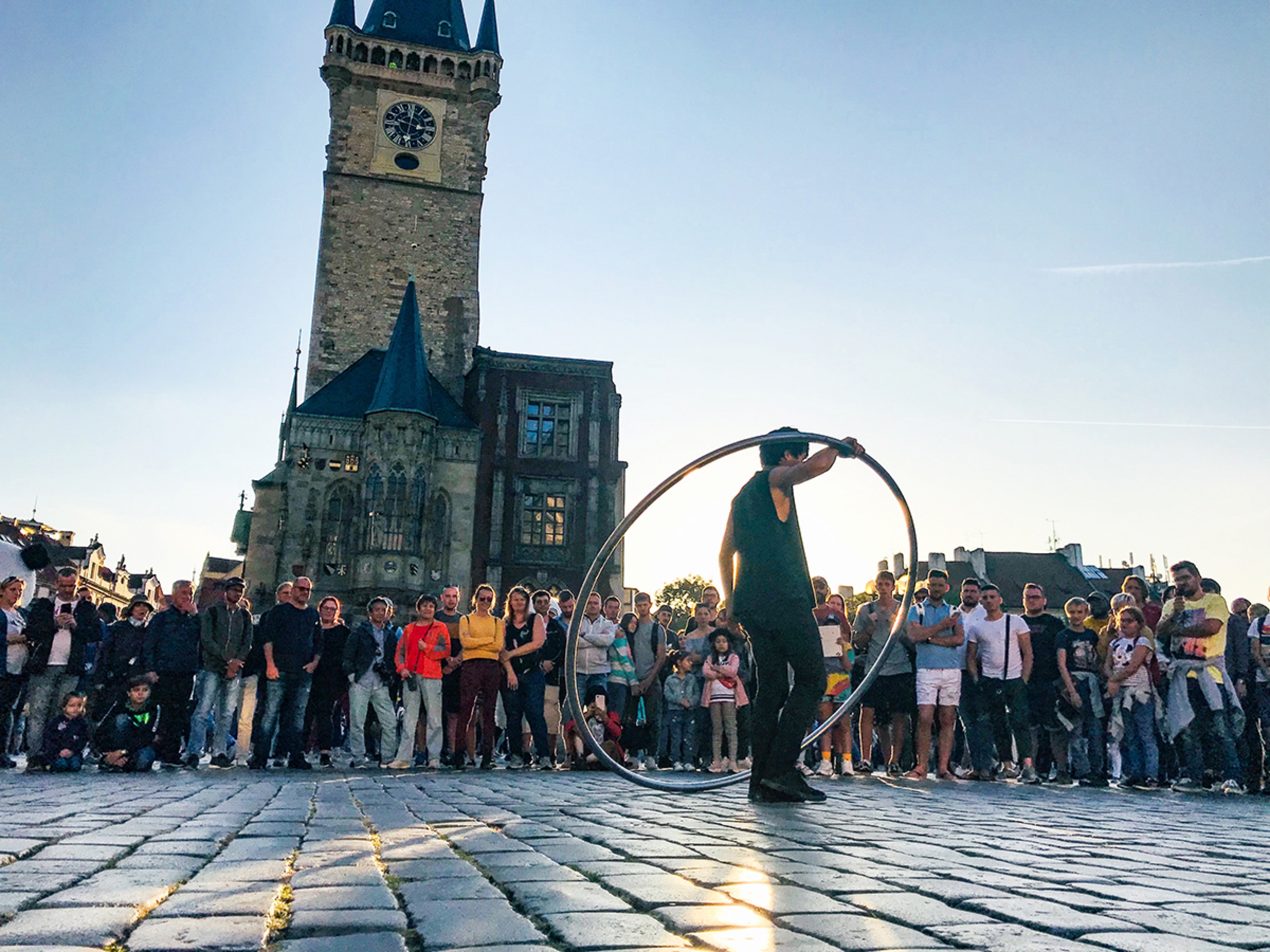 2019 Street show in Prague old town square, Czech Republic